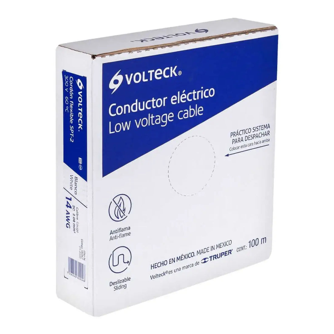 Rollo de 100 m de Cordón Dúplex Flexible SPT 14 AWG Volteck
