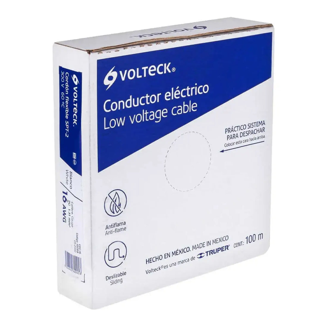 Rollo de 100 m de Cordón Dúplex Flexible SPT 16 AWG Volteck